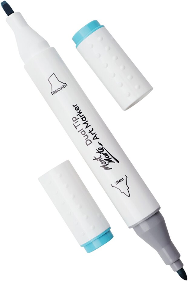 قلم فني مزدوج الأطراف من MM Marker - أزرق ثلجي 65