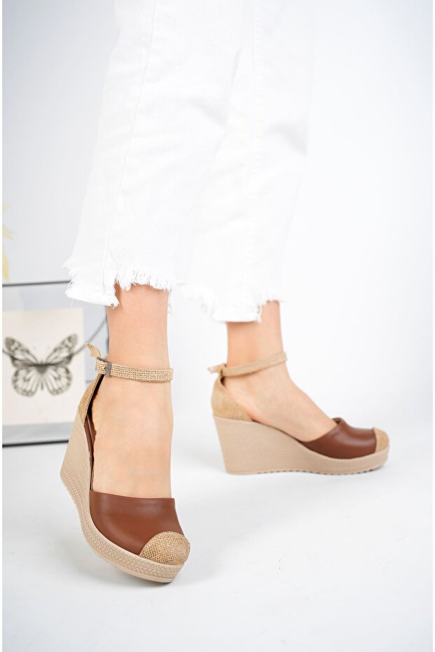 Wedge Heel Straw Detailed Karnıyarık Shoes