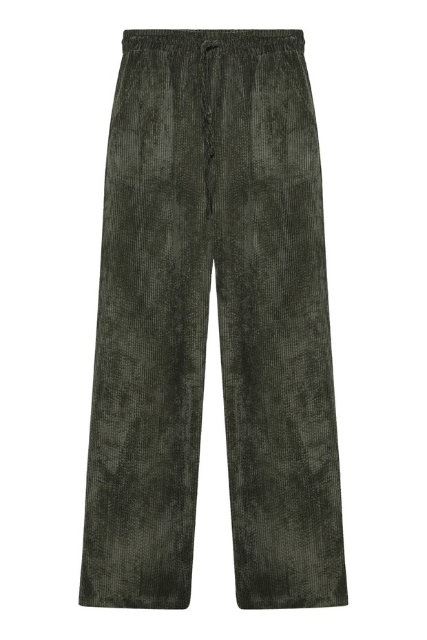 Women's Khaki Elastic Waist Trousers Pants 24K71211-Khaki