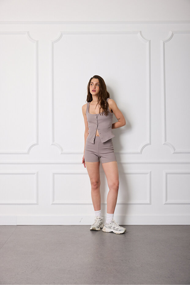 Önü Düğmeli Bluz - 1