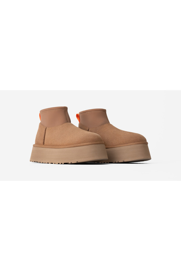 Women's Flat Sole Logo Printed Casual Sports Style Tan Boot & Bootie 1168170-TABA