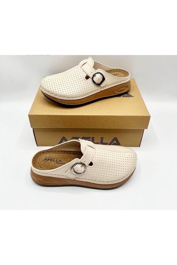 women's orthopedic sole stitched closed-toe mother slipper clog model