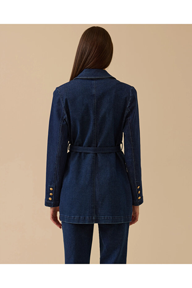 Cepli Kemerli Jean Ceket - 4