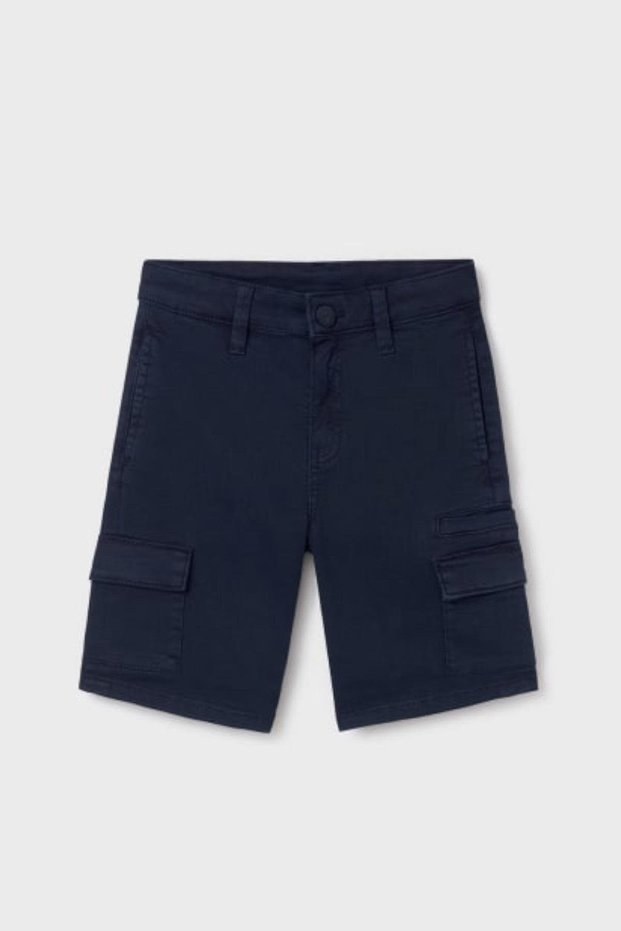 Boy's 8-18 Years Old Cargo Pocket Pack Canvas Shorts 6289 Navy Blue