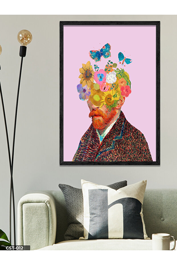 Van Gogh Tek Parça Siyah Ahşap Çerçeveli Tablo - 1