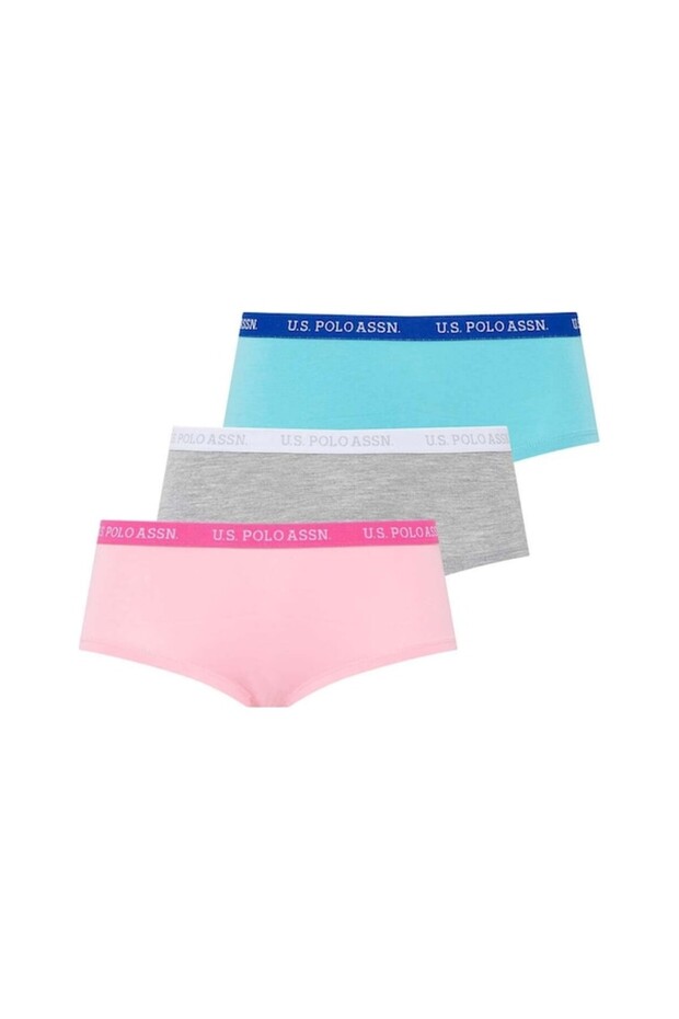 Women's, uspa, licensed, 3-pack slip panties, mint-pink-grey mlj.