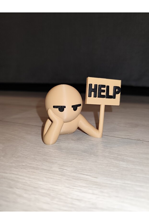 HELP Yazılı Sevimli Kapı Tutucu Figür - 2