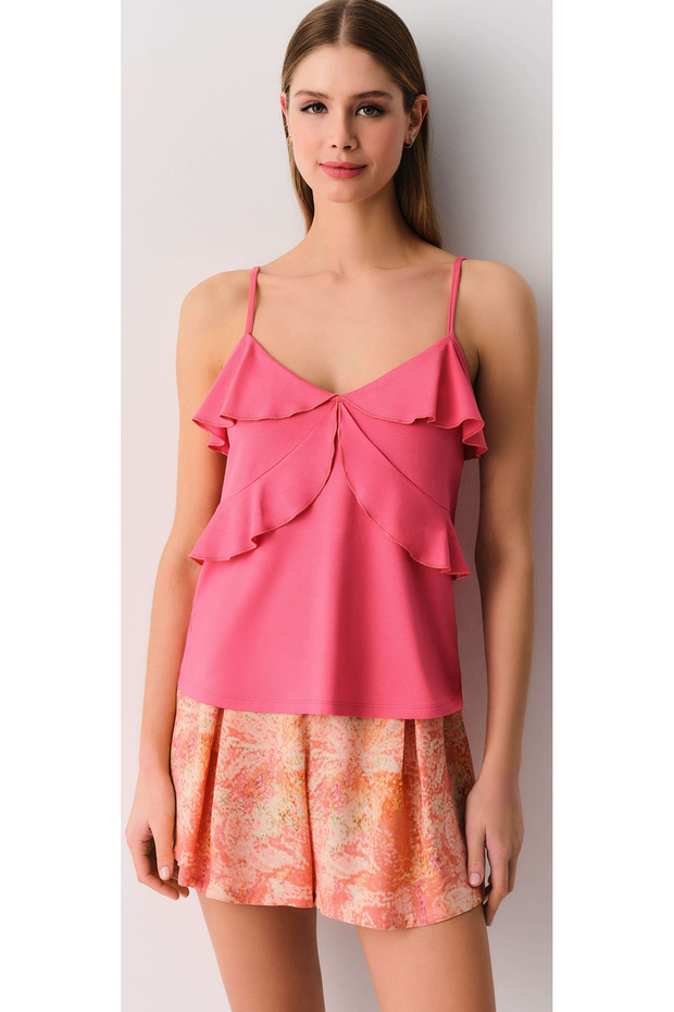 Pembe daphne şort pijama takımı - 1