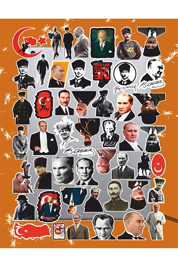 Mustafa Kemal Atatürk Series 2 Sticker Set | Laptop Agenda Notebook Tablet Phone Notebook Sticker