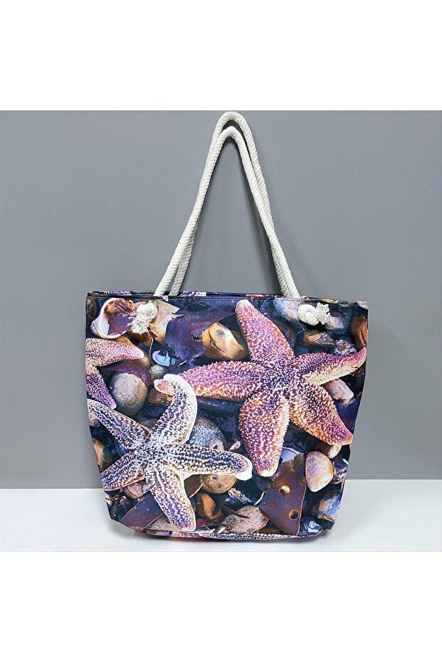 Starfish Patterned Beach Bag - 3