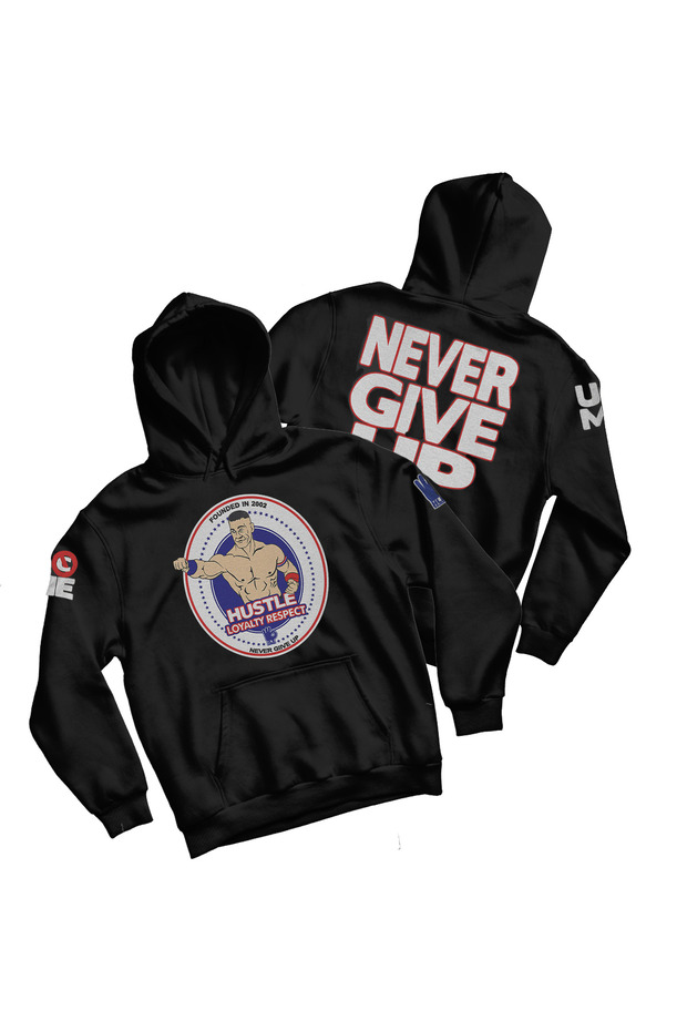 سترة جون سينا UC ME Never Give Up ذات القلنسوة المطبوعة ذات الثلاث خيوط