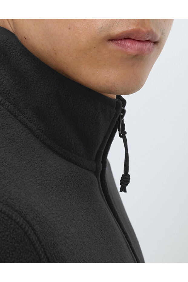 Fermuarlı Polar Ceket - 4