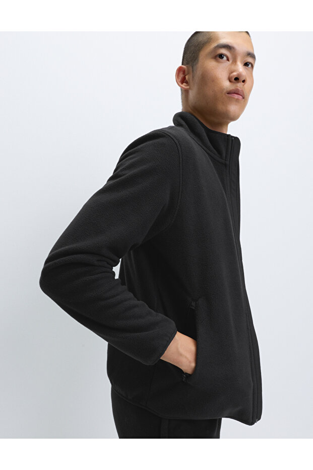 Fermuarlı Polar Ceket - 1