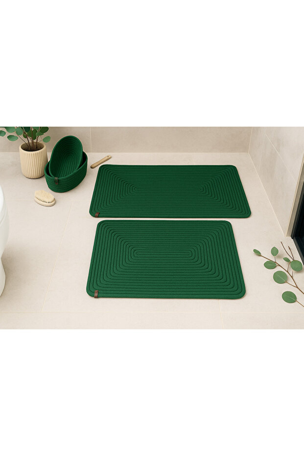 Vndk Jute, Wicker, Bath Mat Set, Bathroom Basket Set, Mat Set Toilet Seat Set Bath Set
