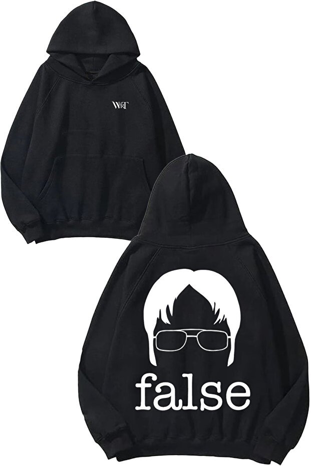 The Office False Design Back Printed Black Hooded Sweatshirt