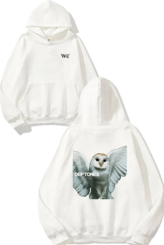 Deftones 13 Design Back Printed White Hooded Sweatshirt