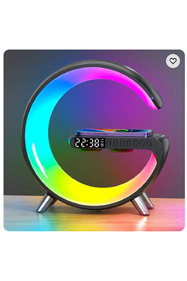 G Shaped Multi-Function Wireless Charger Digital Clock Speaker
