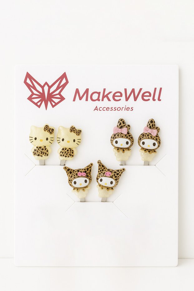 Non-Pierced Earrings for Ears Without Holes Hello Kity Kuromi My Melody Design Non-Pierced Earring Set