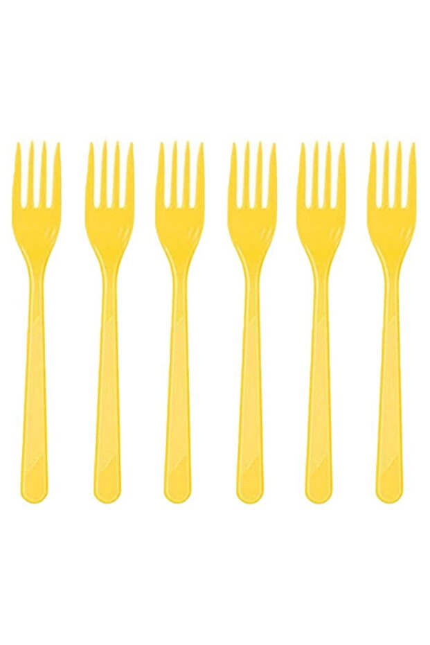 Renaissance Plastic Yellow Color Forks 25 Pieces