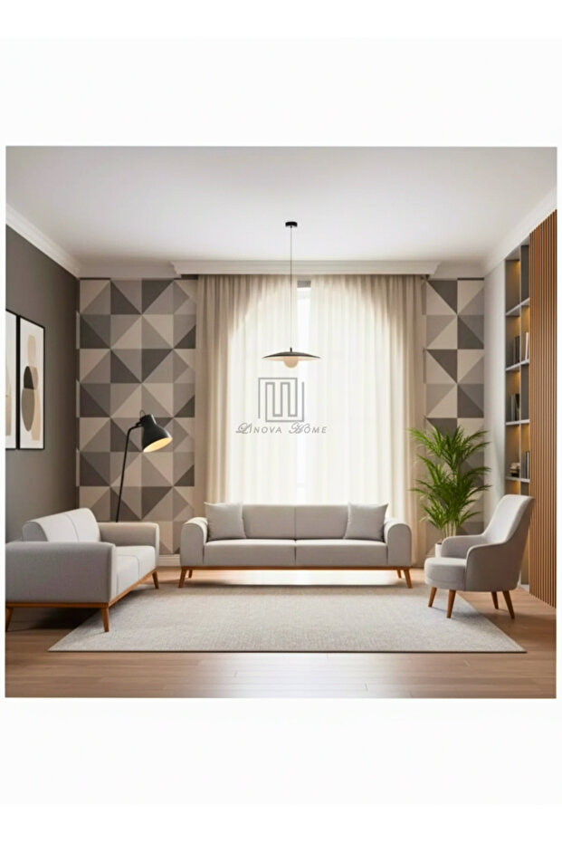 Vila Koltuk Takımı 3+3+1 Bej Renkler - 1