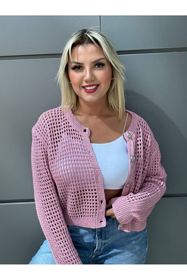Simli File Triko Hırka - 2