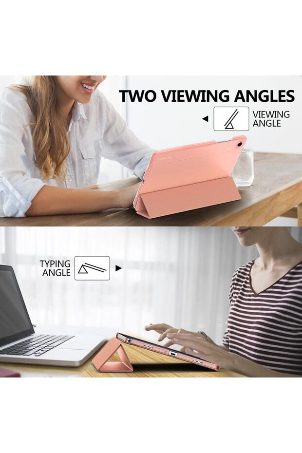 Samsung Galaxy Tab A9 Plus 11 Inç Kılıf Smart Uyku Modlu Standlı Şeffaf Kapaklı Sm-x210 (UYUMLU) - 5