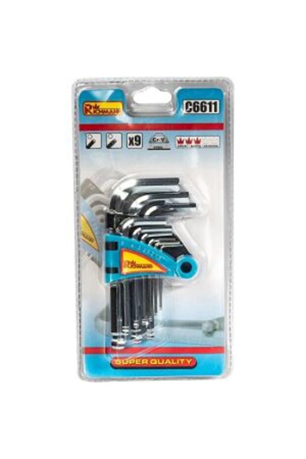 Hexagonal keys, ballpoint, 9 pieces, - 2