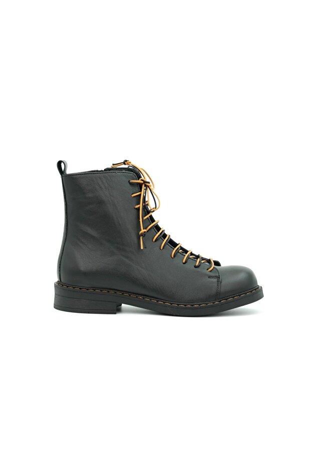 Genuine Leather Rubber Sole Zippered Women's Boots - B617310