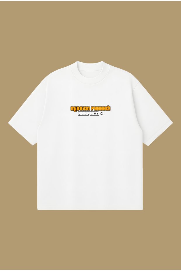 Mission Passed Respect+ Boxy Fit Oversized Unisex 100% Cotton-Pack T-Shirt – Printed T-Shirt | Streetwear