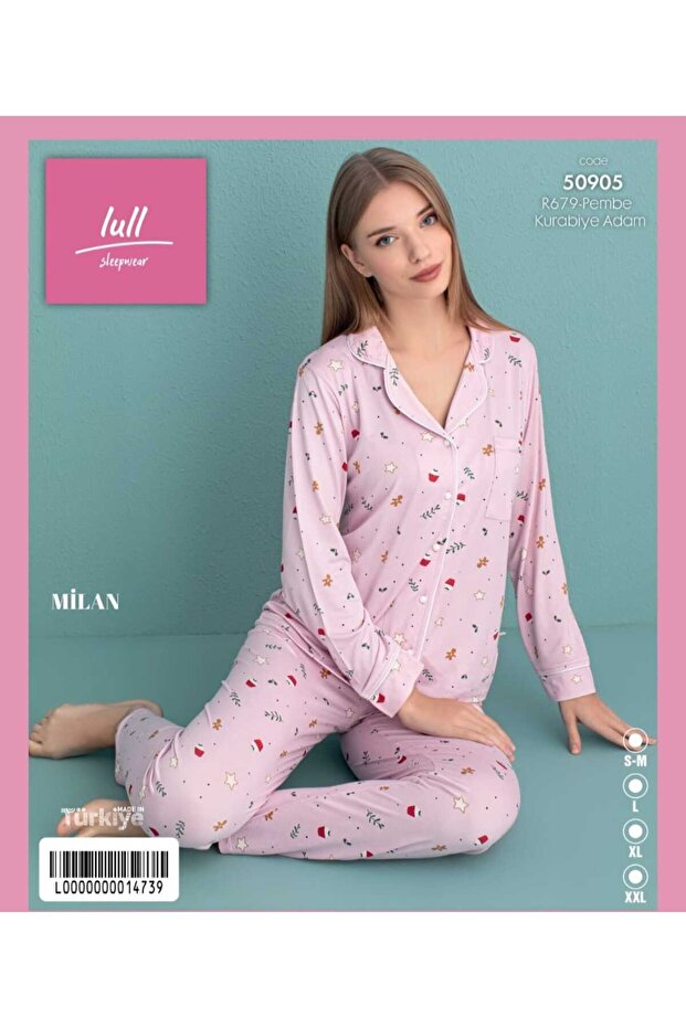 New Year Themed Front Buttoned Soft Pajama Set
