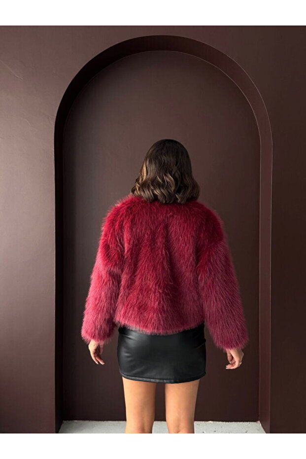 Kürk Detaylı Kısa Ceket - 4