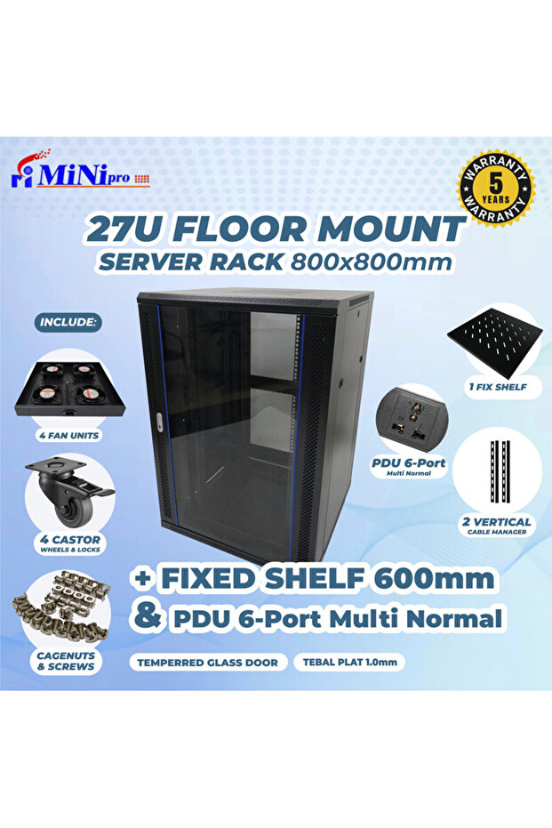 خزانة رفوف أرضية مقاس 27U - 6