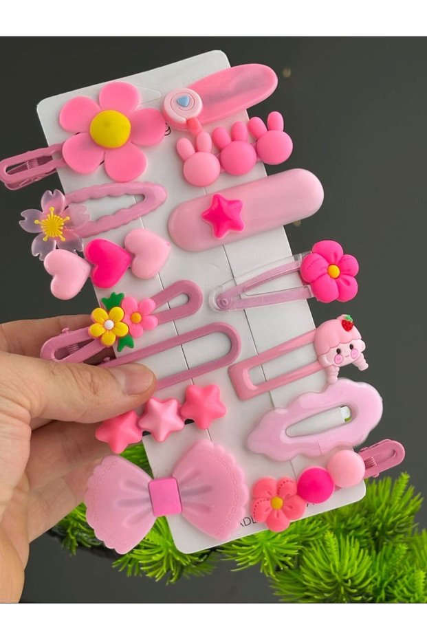 Set of 14 Mixed Figure Collet Clip Snap Cute Silicone Buckle