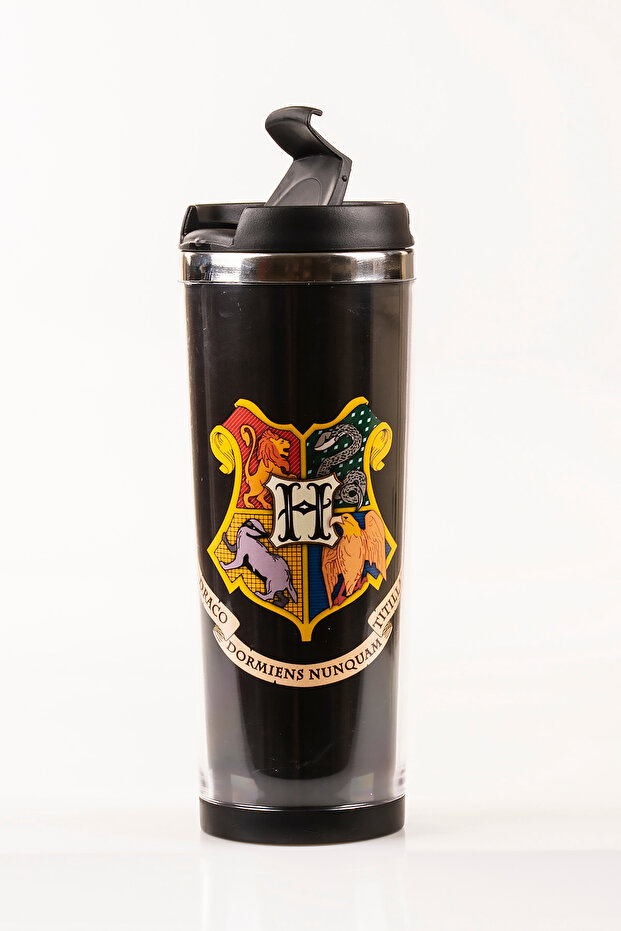 Harry Potter Decorated Steel Mug - 360 ml | Leak-Proof Lid, Steel Inner Bowl, 19 cm