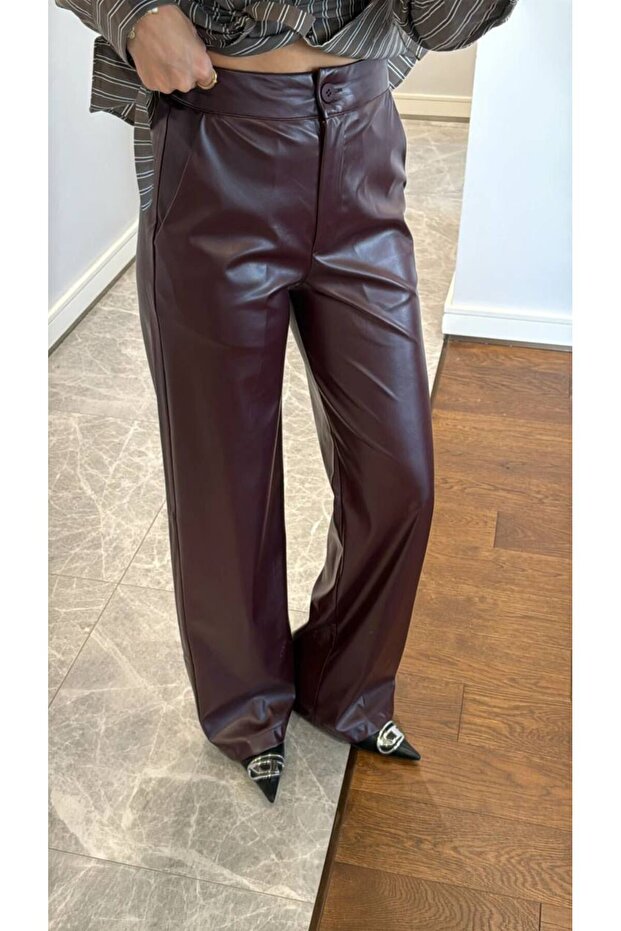High Waist Leather Trousers