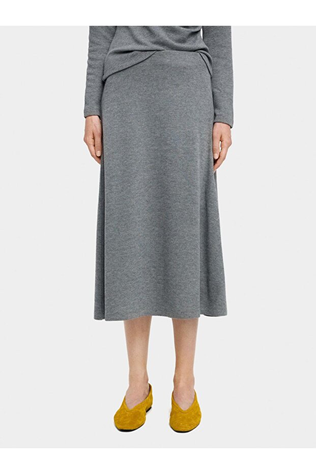 Lastikli Bel Midi Etek - 2