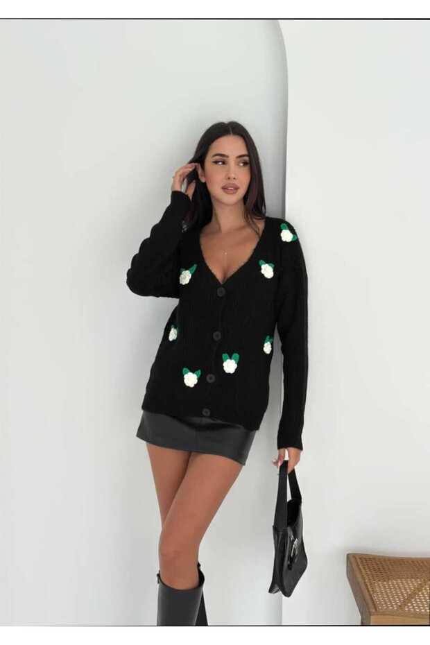 Trendy Stylish Embroidered Knit Cardigan for Women