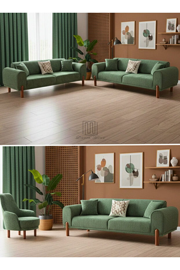 Runa Koltuk Takımı 3+3+1+1 Yeşil Renk - 2