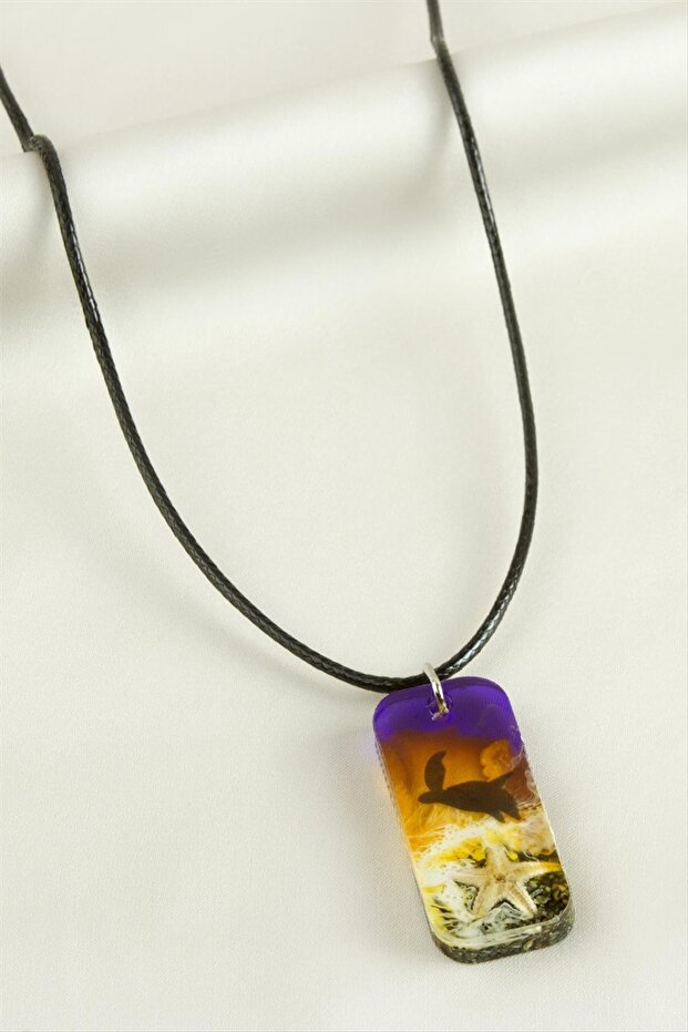 قلادة من الإيبوكسي على شكل نجم البحر مستطيلة الشكل - 2