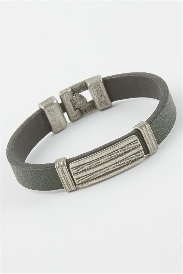 Striped Faux Leather Bracelet