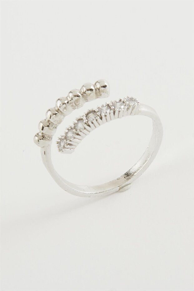 خاتم BESTONLY ذو حجر واحد - لون فضي - 2