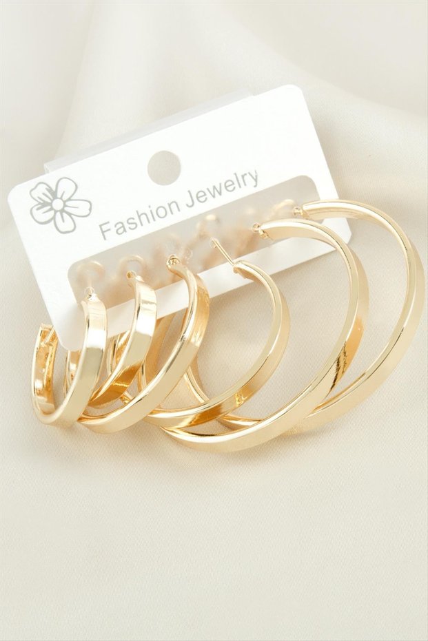 6 Pieces Crushed Hoop Earrings