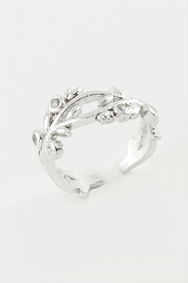 خاتم معدني من حجر الشجرة - 1