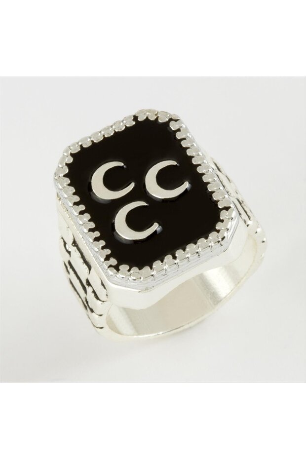 3 Crescent Metal Men's Ring