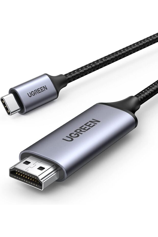 Type-C to HDMI Dönüştürücü Kablo 1.5 Metre, Altın Kaplama, Örgülü - 1