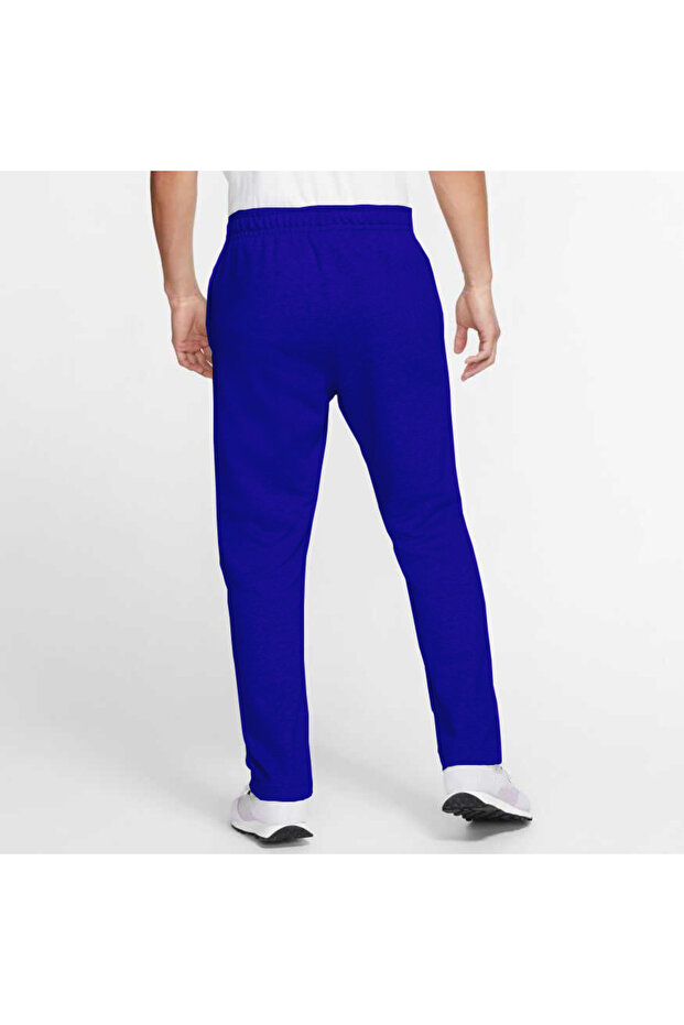 Unisex Sax-Mavi 2ip Şardonlu Örme Kumaş Düz Paça Eşofman Altı - 4