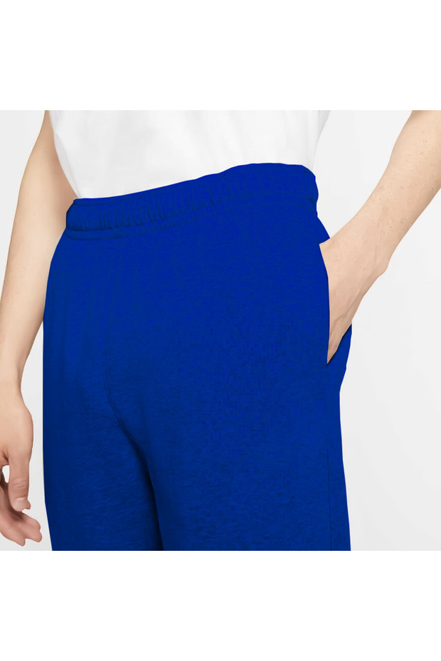 Unisex Sax-Mavi 2ip Şardonlu Örme Kumaş Düz Paça Eşofman Altı - 3