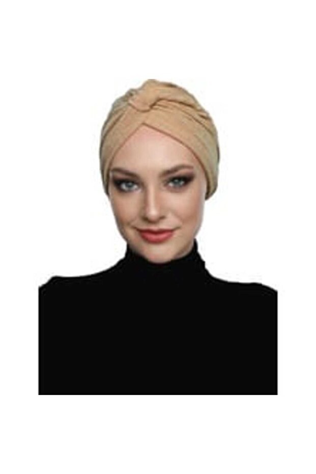 Stylish 3-Striped Bonnet in Cream Color