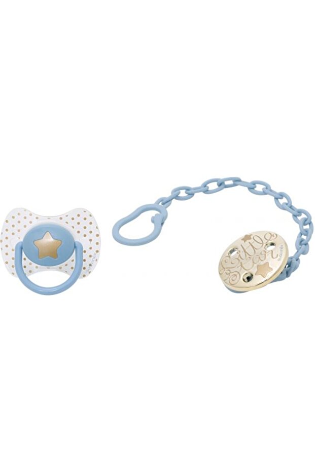 Premium Physio Soother S +4M + Chain 1G Blue