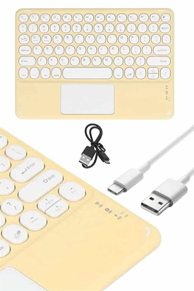 Android ve İOS Uyumlu Bluetooth Klavye Touchpad Slim Kablosuz Wifi Q Klavye - 3